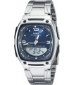 Reloj deportivo clásico hombre Casio AW-81D-2AV dial azul correa acero inoxidable 30 telememo 10 años batería Hora Mundial