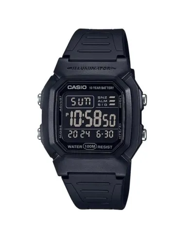 Reloj digital hombre Casio W800H-1B 10 años batería correa goma luz led