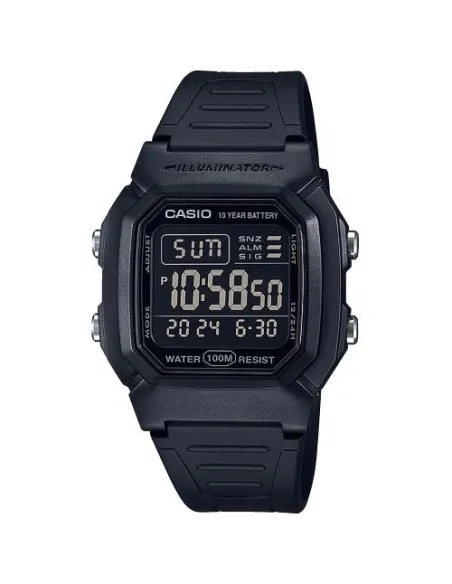 Reloj digital hombre Casio W800H-1B 10 años batería correa goma luz led