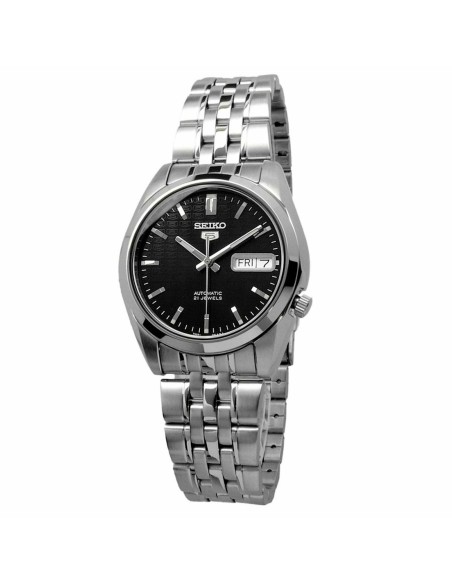 Reloj automático hombre Seiko 5 SNK361K1 dial negro correa acero 37mm diámetro