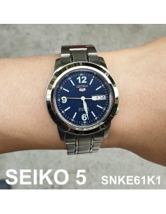 Reloj automático hombre Seiko 5 SNKE61K1 dial azul 37mm correa acero 2