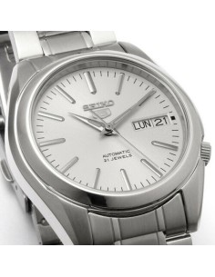 Reloj automático hombre Seiko 5 SNKL41K1 dial blanco plata 38mm correa acero 2