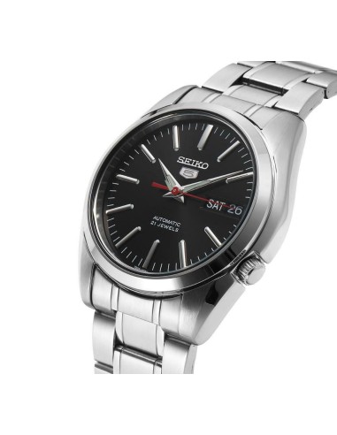Reloj automático hombre Seiko 5 SNKL45K1 dial negro 38mm correa acero