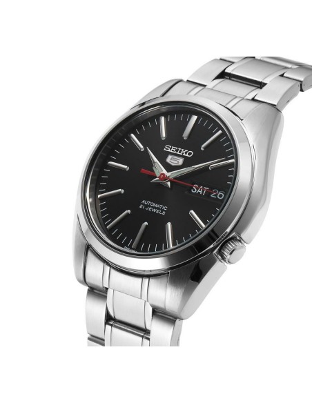 Reloj automático hombre Seiko 5 SNKL45K1 dial negro 38mm correa acero