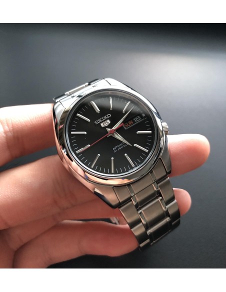 Reloj automático hombre Seiko 5 SNKL45K1 dial negro 38mm correa acero