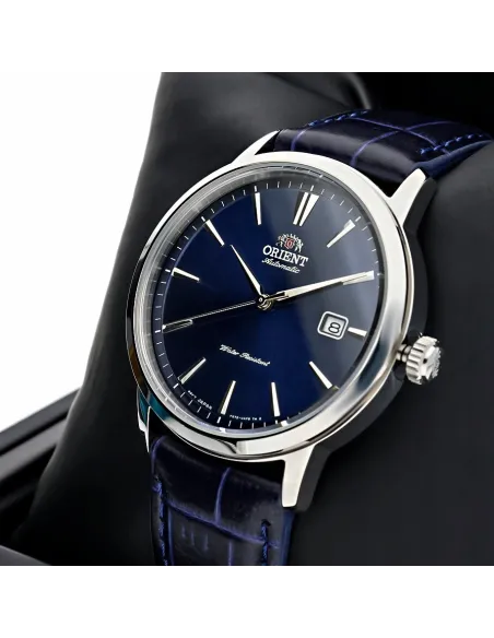 Reloj Automático hombre Orient Bambino Simphony RA-AC0F06L dial azul correa cuero