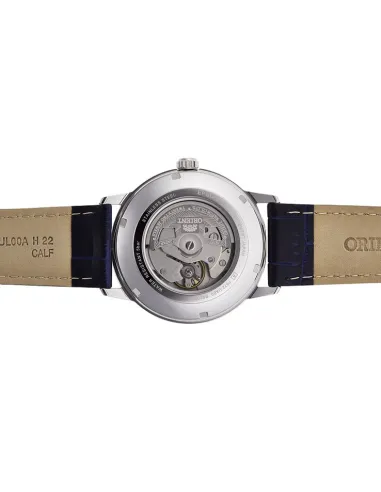 Reloj Automático hombre Orient Bambino Simphony RA-AC0F06L dial azul correa cuero