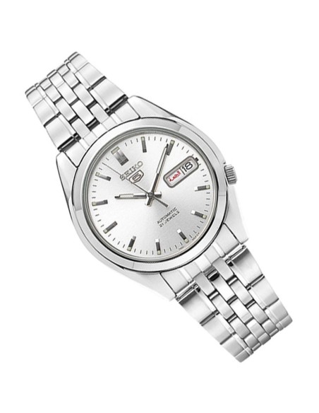Reloj Automático hombre Seiko 5 SNK355K1 dial plata 37mm correa acero
