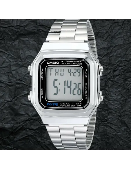 reloj Casio clásico A178WA-1 plateado