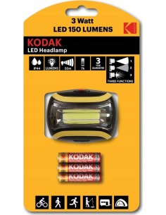LINTERNA KODAK LED DE CABEZA 150 LUMENES 3W BLISTER