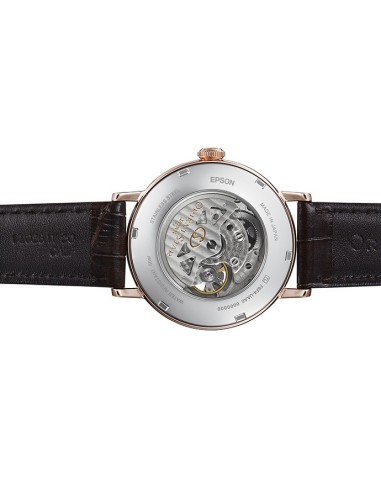 Reloj Automático hombre Orient Star RE-AV0001S oro rosa crista zafiro correa cuero Power Reserve 50H