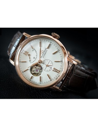 Reloj Automático hombre Orient Star RE-AV0001S oro rosa crista zafiro correa cuero Power Reserve 50H