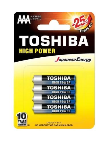 PILA TOSHIBA R03 ALCALINA AAA 4 pilas