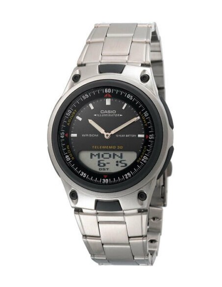 reloj hombre CASIO aw-80d-1a2 Hora Mundial - 30 telememo - 10 años batería