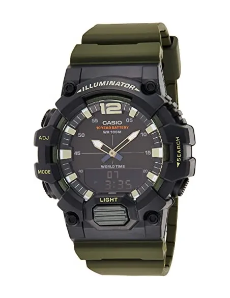 copy of Reloj deportivo hombre Casio HDC-700-3A3 10 años batería Hora Mundial Pantalla Neón 100m WR correa goma
