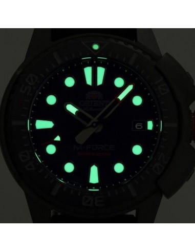 reloj automático hombre buceo Orient M-Force RA-AC0L02R dial rojo 45mm correa acero 200m water resist