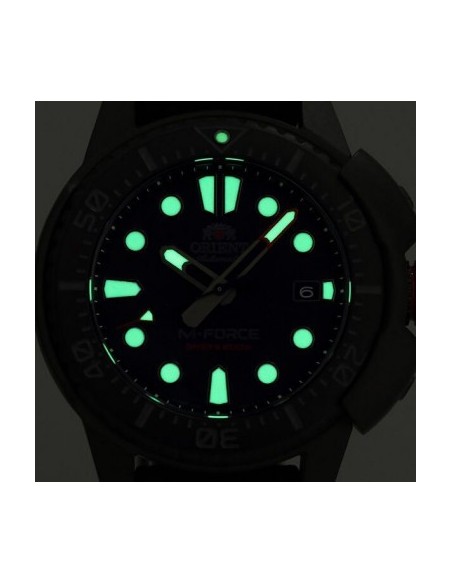 reloj automático hombre buceo Orient M-Force RA-AC0L02R dial rojo 45mm correa acero 200m water resist