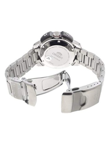 copy of reloj automático hombre buceo Orient M-Force RA-AC0L01B dial negro 45mm correa acero 200m water resist