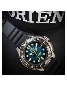 reloj automático buceo hombre Orient M-Force RA-AC0L04L dial azul 45mm correa goma 200m Water resist 2