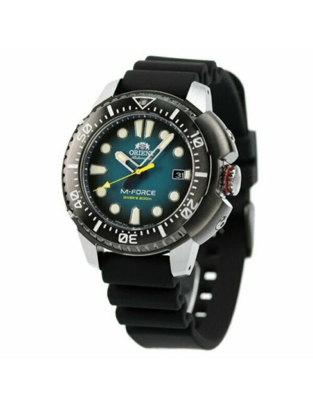 reloj automático buceo hombre Orient M-Force RA-AC0L04L dial azul 45mm correa goma 200m Water resist
