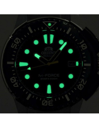 reloj automático buceo hombre Orient M-Force RA-AC0L04L dial azul 45mm correa goma 200m Water resist