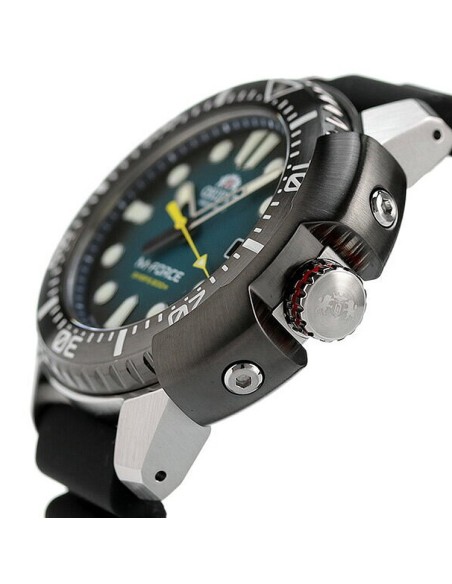 reloj automático buceo hombre Orient M-Force RA-AC0L04L dial azul 45mm correa goma 200m Water resist