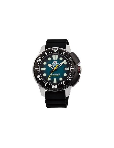 reloj automático buceo hombre Orient M-Force RA-AC0L04L dial azul 45mm correa goma 200m Water resist