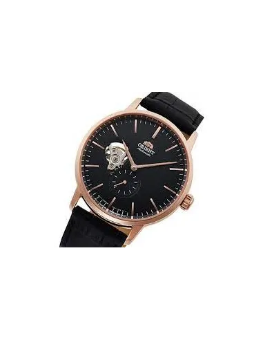 Reloj automático hombre Orient RA-AR0103B Open Heart correa cuero dial negro 40mm (permite cuerda manual)