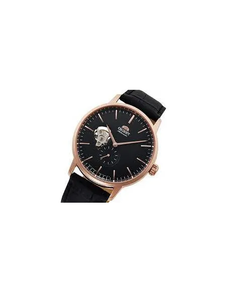 Reloj automático hombre Orient RA-AR0103B Open Heart correa cuero dial negro 40mm (permite cuerda manual)