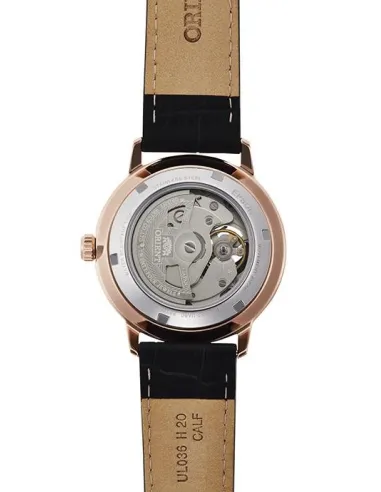 Reloj automático hombre Orient RA-AR0103B Open Heart correa cuero dial negro 40mm (permite cuerda manual)