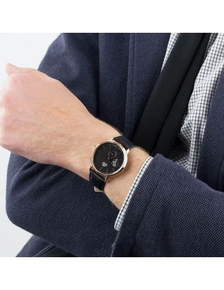 Reloj automático hombre Orient RA-AR0103B Open Heart correa cuero dial negro 40mm (permite cuerda manual)