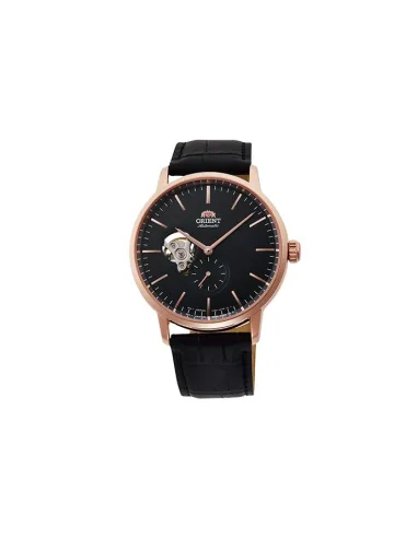 Reloj automático hombre Orient RA-AR0103B Open Heart correa cuero dial negro 40mm (permite cuerda manual)