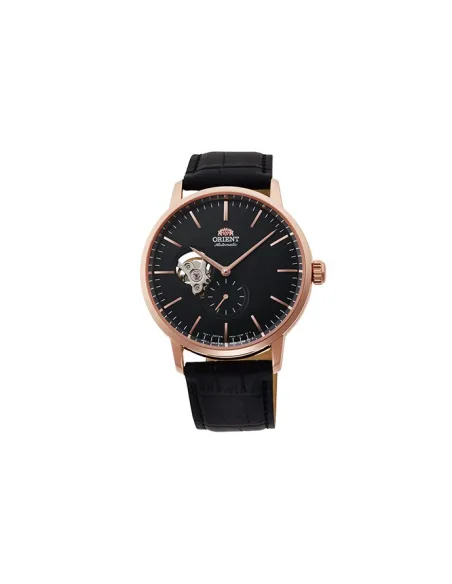 Reloj automático hombre Orient RA-AR0103B Open Heart correa cuero dial negro 40mm (permite cuerda manual)