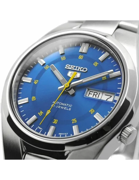 reloj automático hombre Seiko 5 SNK615K1 dial azul 37mm correa acero