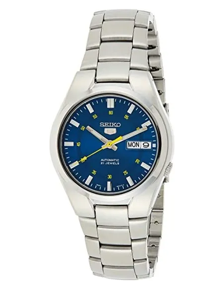 reloj automático hombre Seiko 5 SNK615K1 dial azul 37mm correa acero