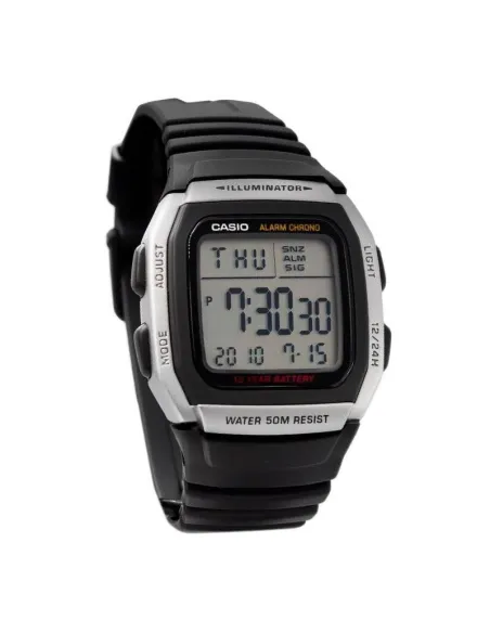 reloj hombre digital Casio W-96H-1AV alarma múltiple 10 años batería cronómetro 50m water resist