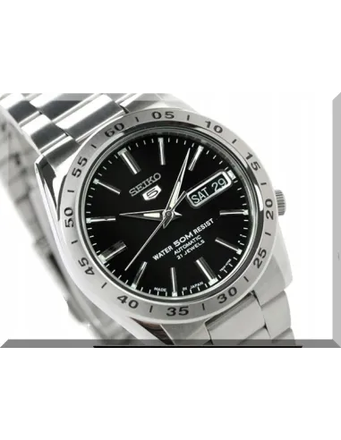 reloj automático hombre Seiko 5 SNKE01K1 dial negro 37mm correa acero 50m water resist