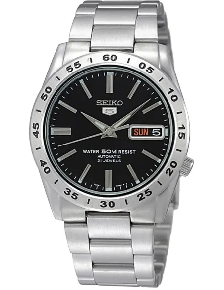 reloj automático hombre Seiko 5 SNKE01K1 dial negro 37mm correa acero 50m water resist