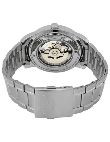 reloj automático hombre Seiko 5 SNKM83K1 dial blanco 43mm correa acero 50m water resist