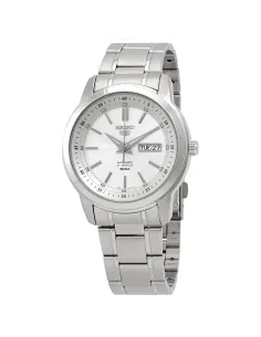 reloj automático hombre Seiko 5 SNKM83K1 dial blanco 43mm correa acero 50m water resist