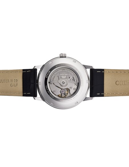reloj automático hombre Orient Simphony RA-AC0F05B dial negro 41.6mm correa cuero