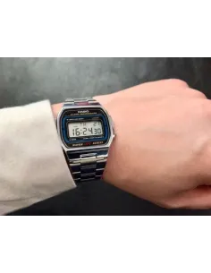 Reloj Casio Retro Classic Collection Plateado A164WA-1V UNISEX 7 años batería luz 2