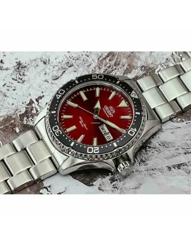 Reloj de buceo Automático Hombre Orient Kamasu RA-AA0003R dial rojo 42mm buceo correa acero 200m water resist