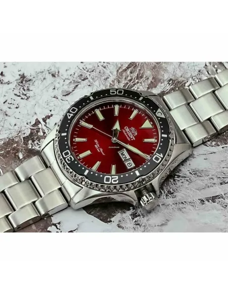 Reloj de buceo Automático Hombre Orient Kamasu RA-AA0003R dial rojo 42mm buceo correa acero 200m water resist