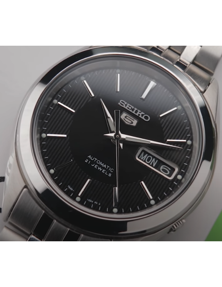 Reloj Automático hombre Seiko 5 SNKL23K1 38mm dial negro correa acero inoxidable