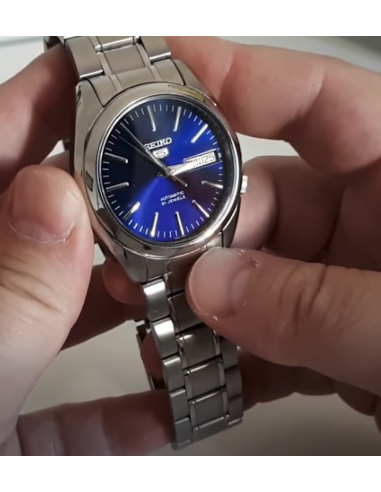 Reloj Automático hombre Seiko 5 SNKL43K1 Dial azul 37mm correa acero