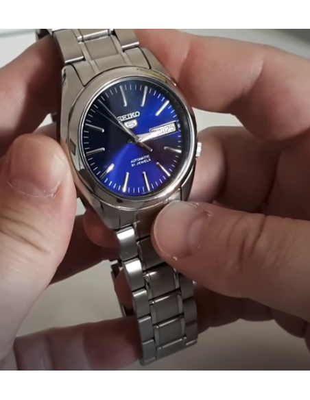 Reloj Automático hombre Seiko 5 SNKL43K1 Dial azul 37mm correa acero