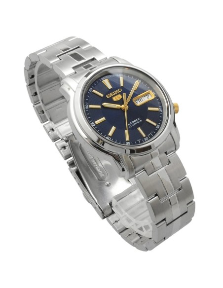 reloj automático hombre Seiko 5 SNKL79K1 dial azul 37mm correa acero