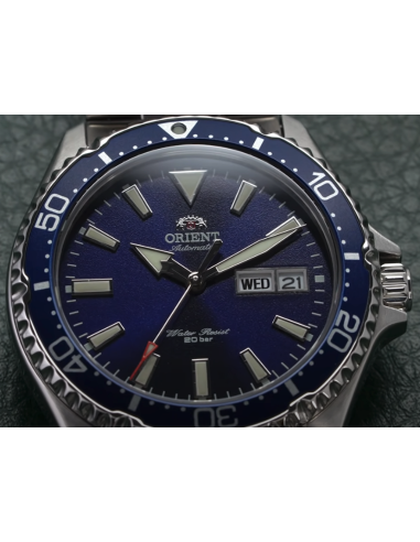 Reloj de buceo hombre automático Orient Kamasu RA-AA0002L dial azul 41.8mm DIVERS Cristal Zafiro correa acero