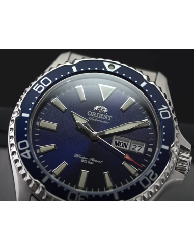 Reloj de buceo hombre automático Orient Kamasu RA-AA0002L dial azul 41.8mm DIVERS Cristal Zafiro correa acero